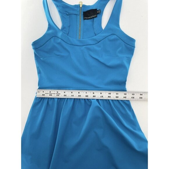 Cynthia Rowley Women’s Aqua Blue Zip Back Nylon Blend Sleeveless Dress Size XS - Picture 8 of 10